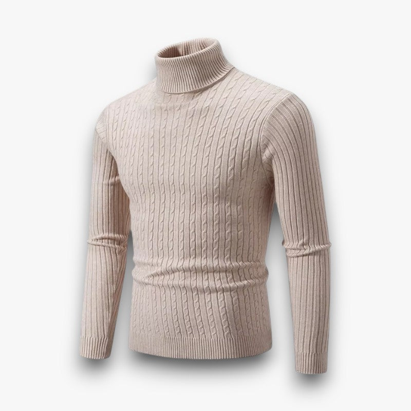 Herren Slim-Fit Gestrickter Turtleneck Hause Lune