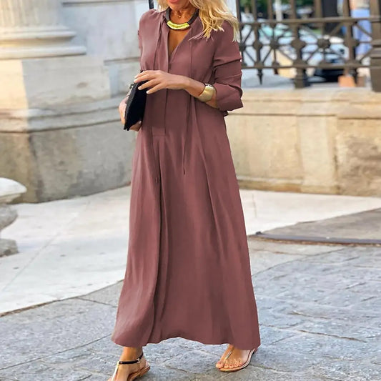 Jytte | Elegantes Damenkleid Mit V-Cut Und Schnürung Für Stilvolle Anlässe-2