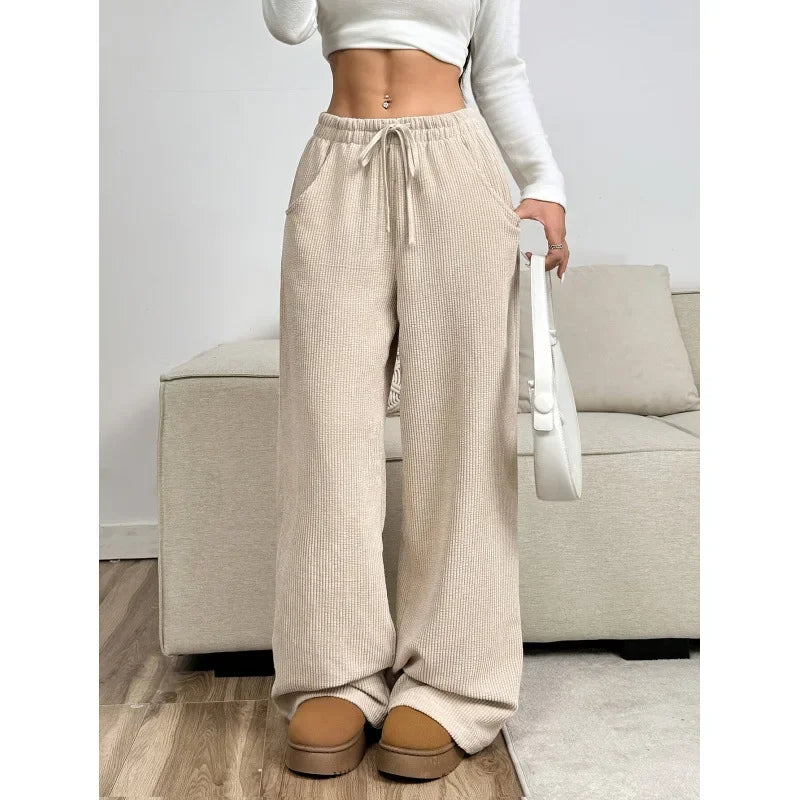 Damen Trendige Hoch Tailliert Cordhose | Entspannte Passform Hause Lune