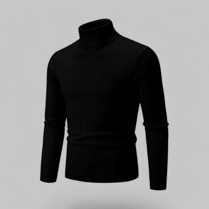 Herren Slim-Fit Gestrickter Turtleneck Hause Lune