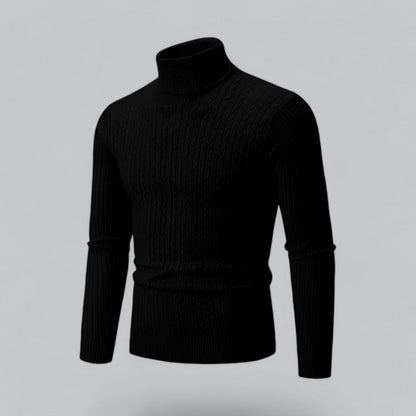Herren Slim-Fit Gestrickter Turtleneck Hause Lune