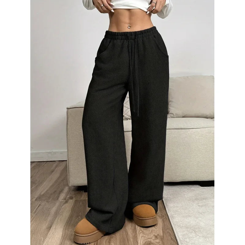 Damen Trendige Hoch Tailliert Cordhose | Entspannte Passform Hause Lune