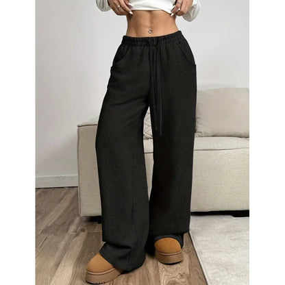 Damen Trendige Hoch Tailliert Cordhose | Entspannte Passform Hause Lune