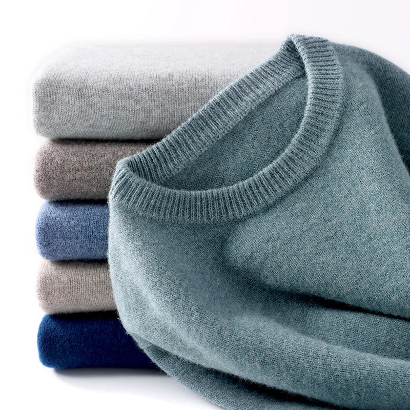 Herren klassischer Rundhals-Pullover Hause Lune