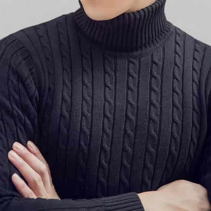 Herren Slim-Fit Gestrickter Turtleneck Hause Lune