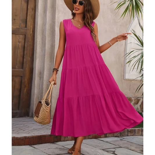 Elvira | Elegantes Damenkleid mit V-Cut für Festliche Anlässe und Sommerpartys-2