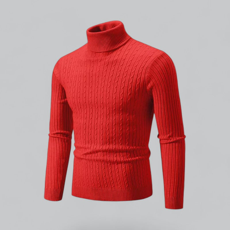 Herren Slim-Fit Gestrickter Turtleneck Hause Lune