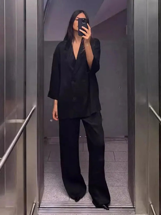 Herumn | Damenanzug Blazer und Hosen Set im Casual Stil für Büro und Freizeit 2