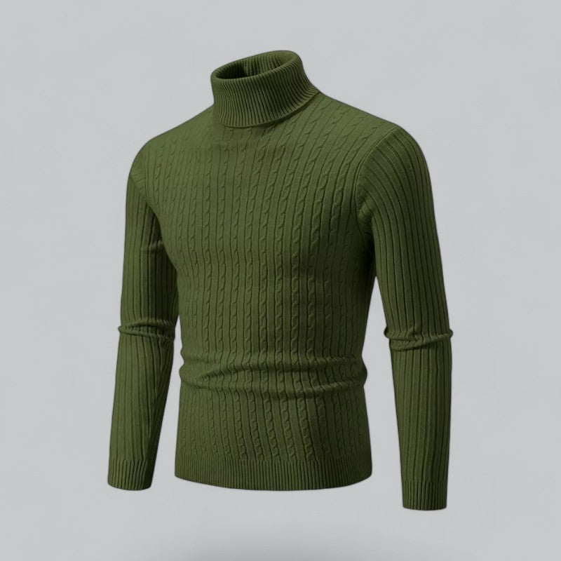 Herren Slim-Fit Gestrickter Turtleneck Hause Lune