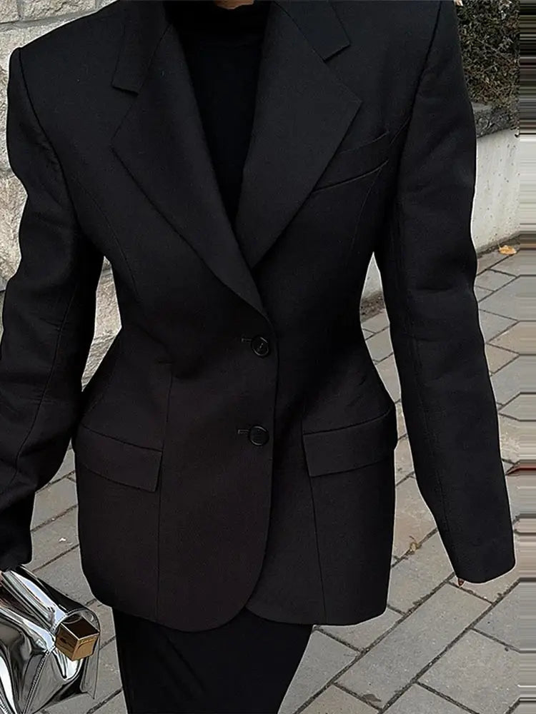 Schwarzer Blazer | Eleganter Damen Blazer aus Polyester in Größe M 4