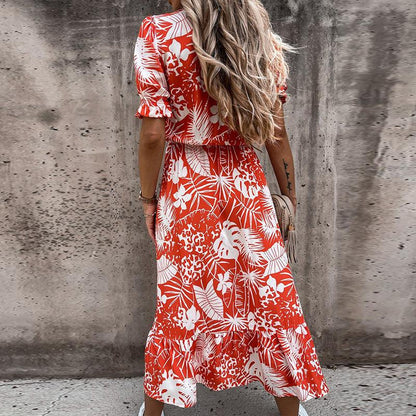 Zoey | Elegantes Sommerkleid Damen Mit Blumenmuster Und Schlitz Für Unvergessliche Sommermomente 5