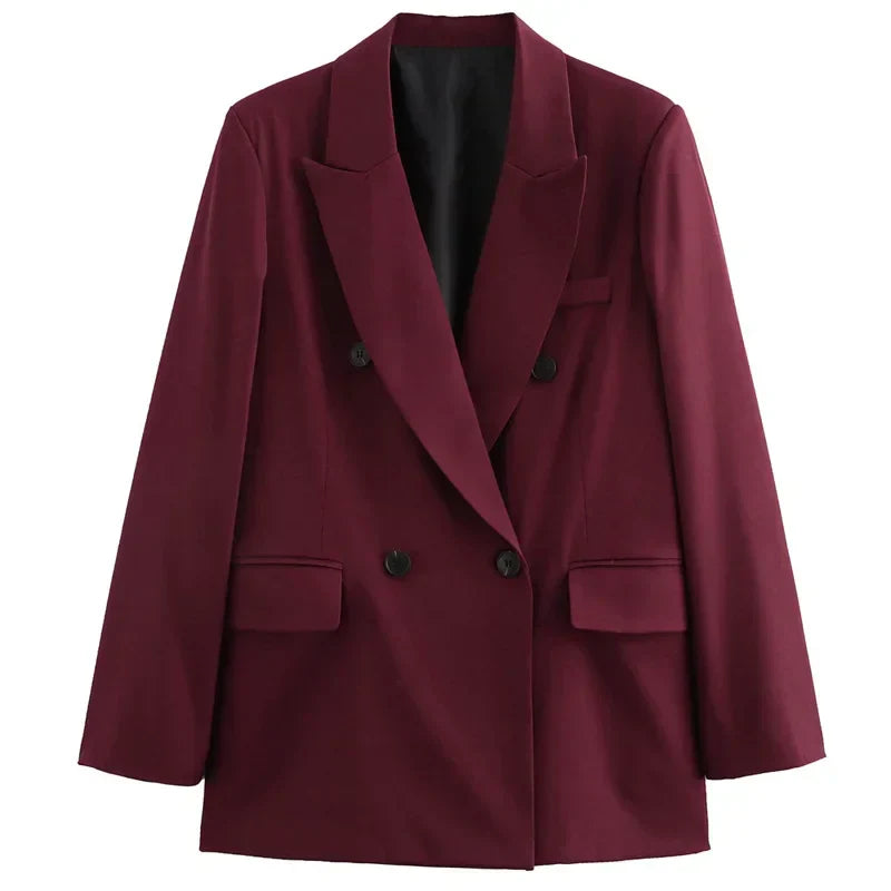 Gabriel | Eleganter Doppelbrustblazer Damen In Tiefenburgunder - Maßgeschneiderte Passform 5