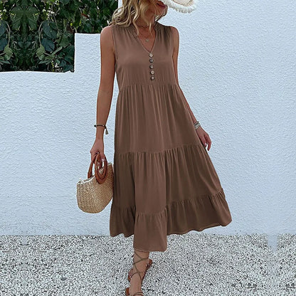 Variant image for Alma | Leichtes Maxikleid Damen V-Cut Für Sommer, Luftig & Elegant-5