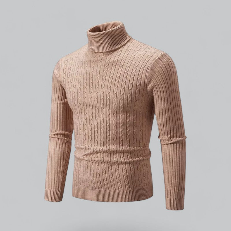 Herren Slim-Fit Gestrickter Turtleneck Hause Lune