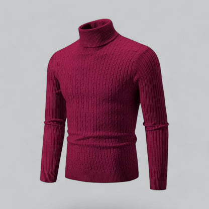 Herren Slim-Fit Gestrickter Turtleneck Hause Lune