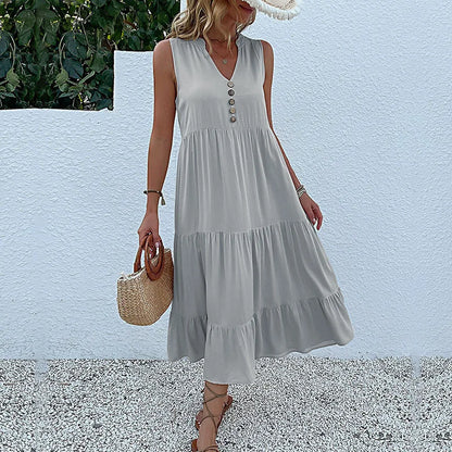 Variant image for Alma | Leichtes Maxikleid Damen V-Cut Für Sommer, Luftig & Elegant-25