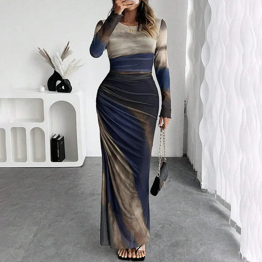 Yanisha | Elegantes Maxikleid Langarm für Damen im Sommer-2