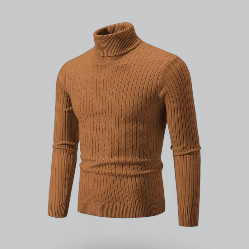 Herren Slim-Fit Gestrickter Turtleneck Hause Lune