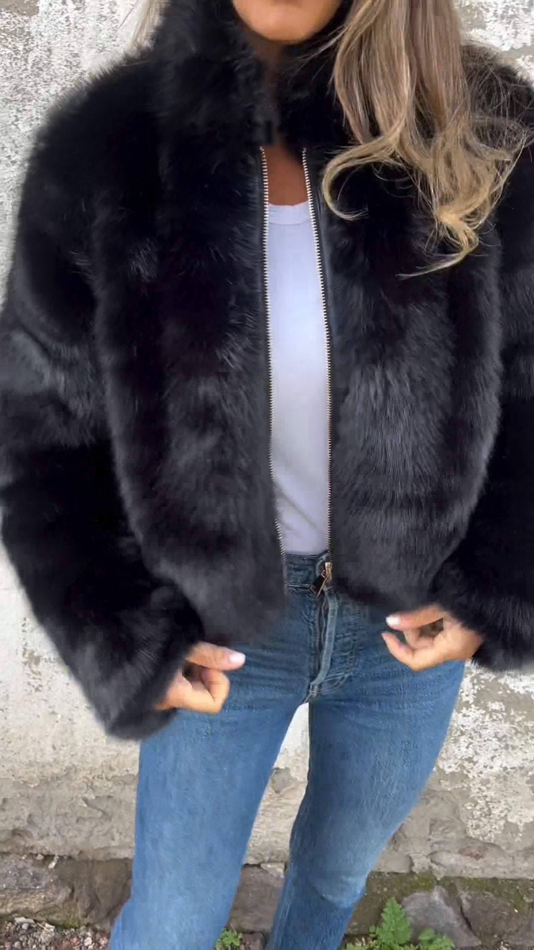 Sarah Faux Fur Jacke für Damen – Luxuriöses Kunstfell, Elegant 0