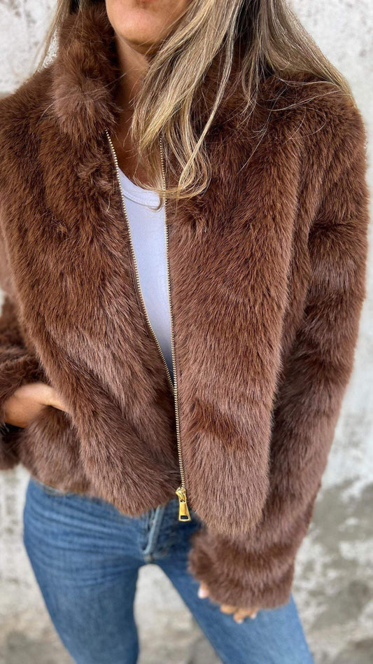 Sarah Faux Fur Jacke für Damen – Luxuriöses Kunstfell, Elegant 1