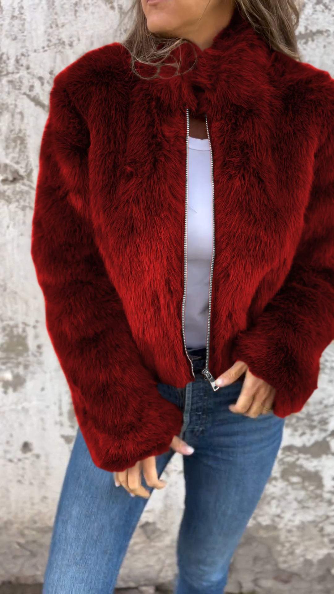 Sarah Faux Fur Jacke für Damen – Luxuriöses Kunstfell, Elegant 7