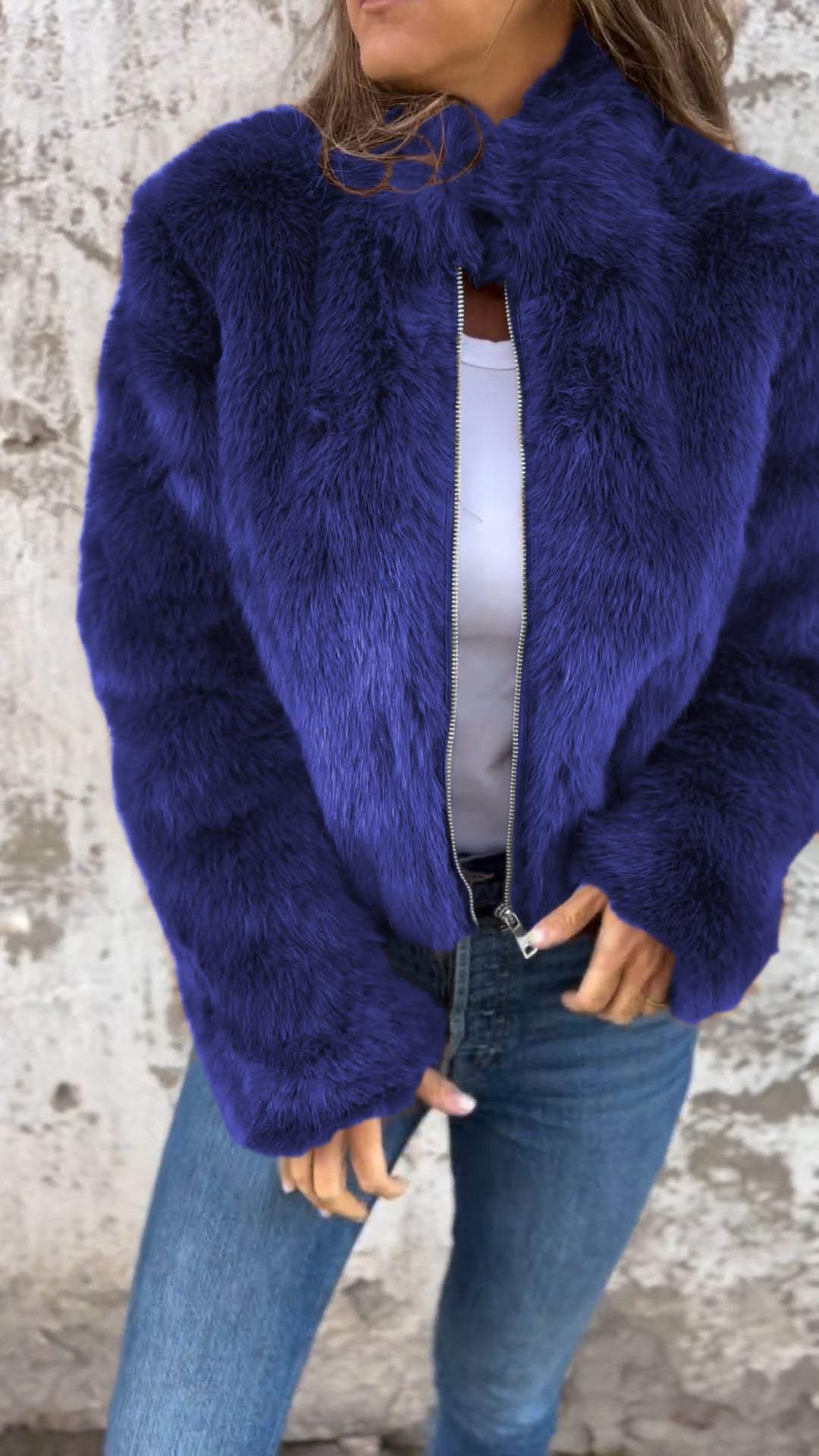 Sarah Faux Fur Jacke für Damen – Luxuriöses Kunstfell, Elegant 8