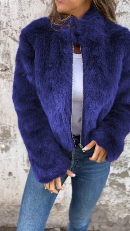 Sarah Faux Fur Jacke für Damen – Luxuriöses Kunstfell, Elegant 8