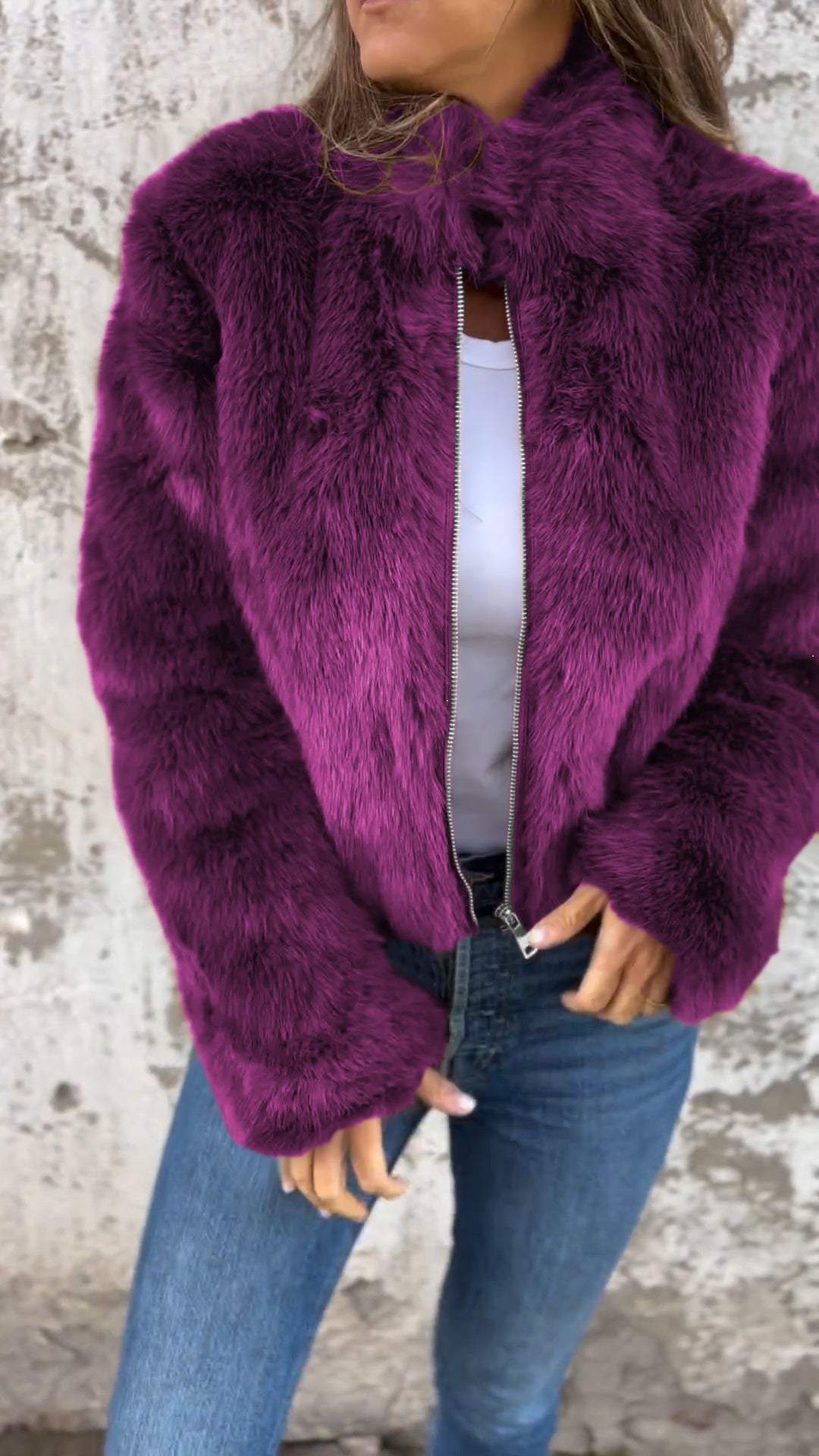 Sarah Faux Fur Jacke für Damen – Luxuriöses Kunstfell, Elegant 9