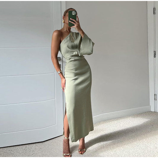 Sarah | One-Shoulder Maxi Kleid 0