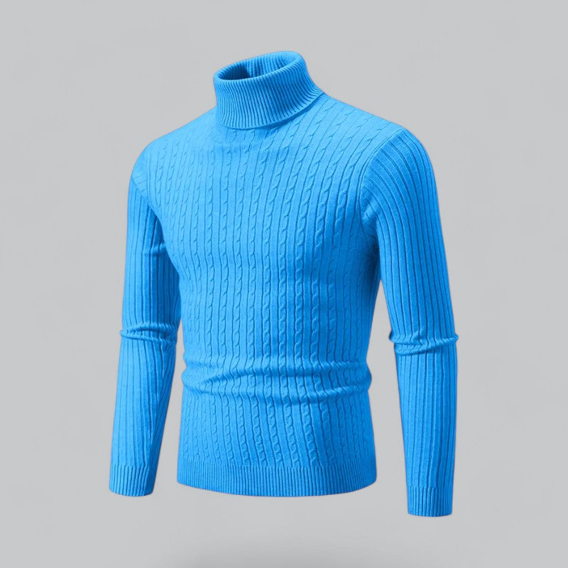 Herren Slim-Fit Gestrickter Turtleneck Hause Lune