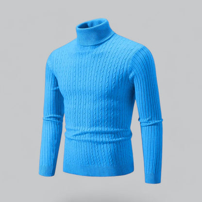 Herren Slim-Fit Gestrickter Turtleneck Hause Lune
