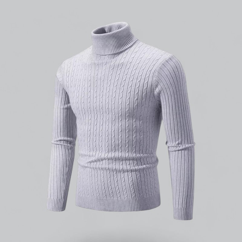 Herren Slim-Fit Gestrickter Turtleneck Hause Lune
