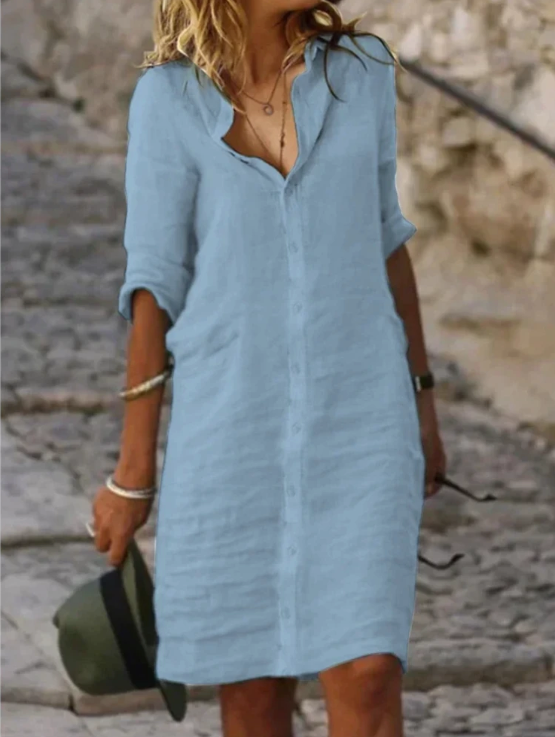 Yara | Luxuriöses Leinenkleid für Damen-3