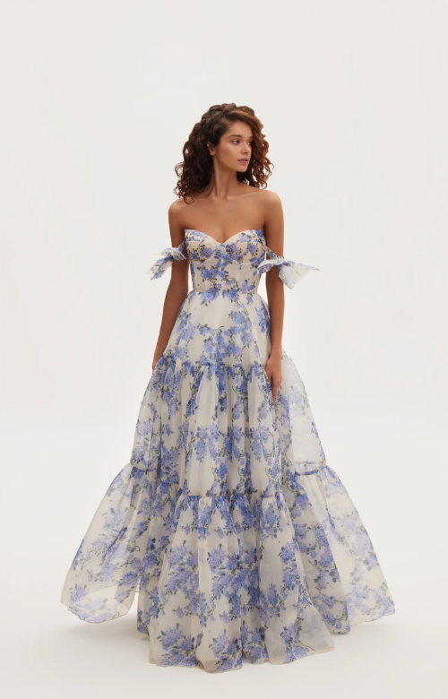 Viola | Langes Damenkleid Mit Blumendruck Für Festliche Anlässe 1