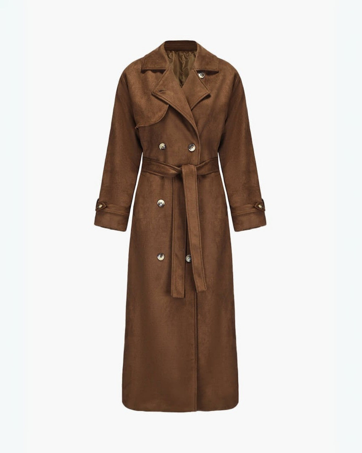 Schwarzer Trenchcoat Damen – Oversized Imitationsleder mit Gürtel, Elegant 0