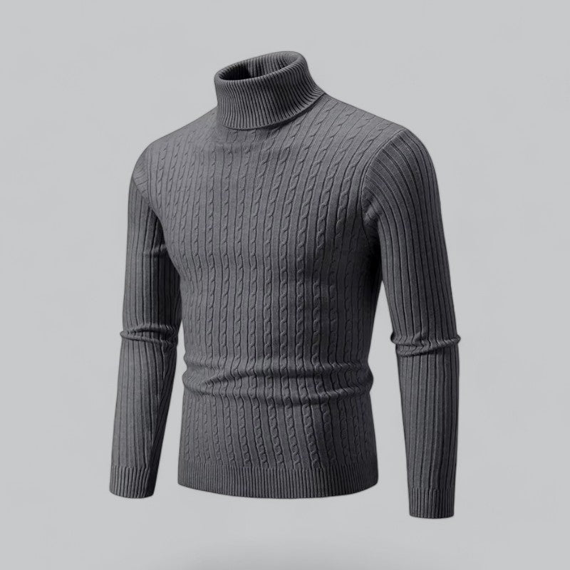 Herren Slim-Fit Gestrickter Turtleneck Hause Lune