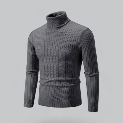 Herren Slim-Fit Gestrickter Turtleneck Hause Lune
