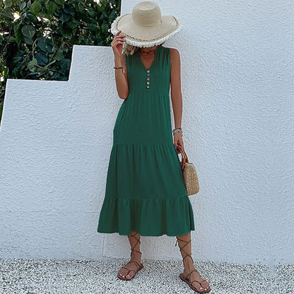 Variant image for Alma | Leichtes Maxikleid Damen V-Cut Für Sommer, Luftig & Elegant-29