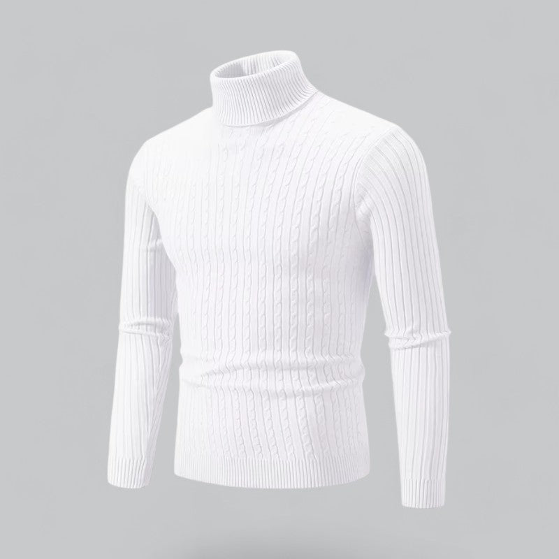 Herren Slim-Fit Gestrickter Turtleneck Hause Lune