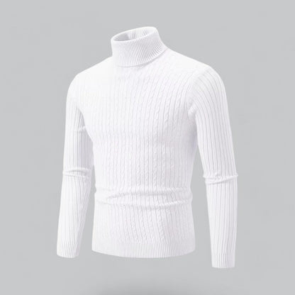 Herren Slim-Fit Gestrickter Turtleneck Hause Lune