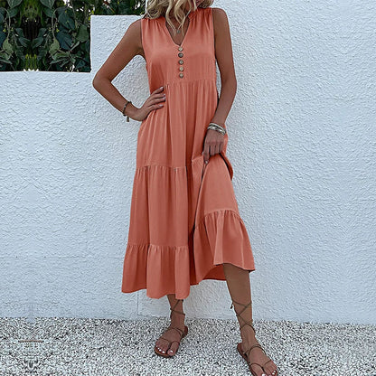 Variant image for Alma | Leichtes Maxikleid Damen V-Cut Für Sommer, Luftig & Elegant-17