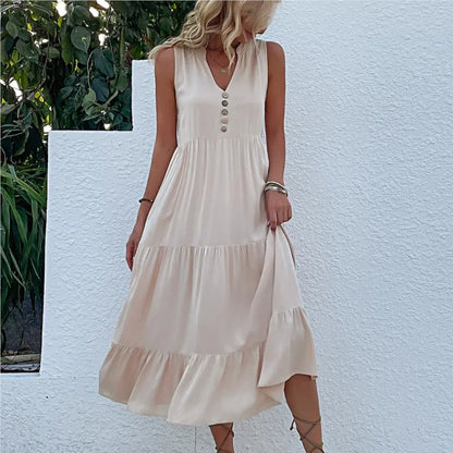 Alma | Leichtes Maxikleid Damen V-Cut Für Sommer, Luftig & Elegant-3