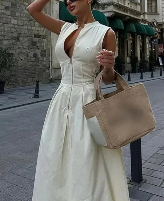 Sophie | Elegante Maxi-Jurk Mit Rits Für Sommerliche Anlässe 1