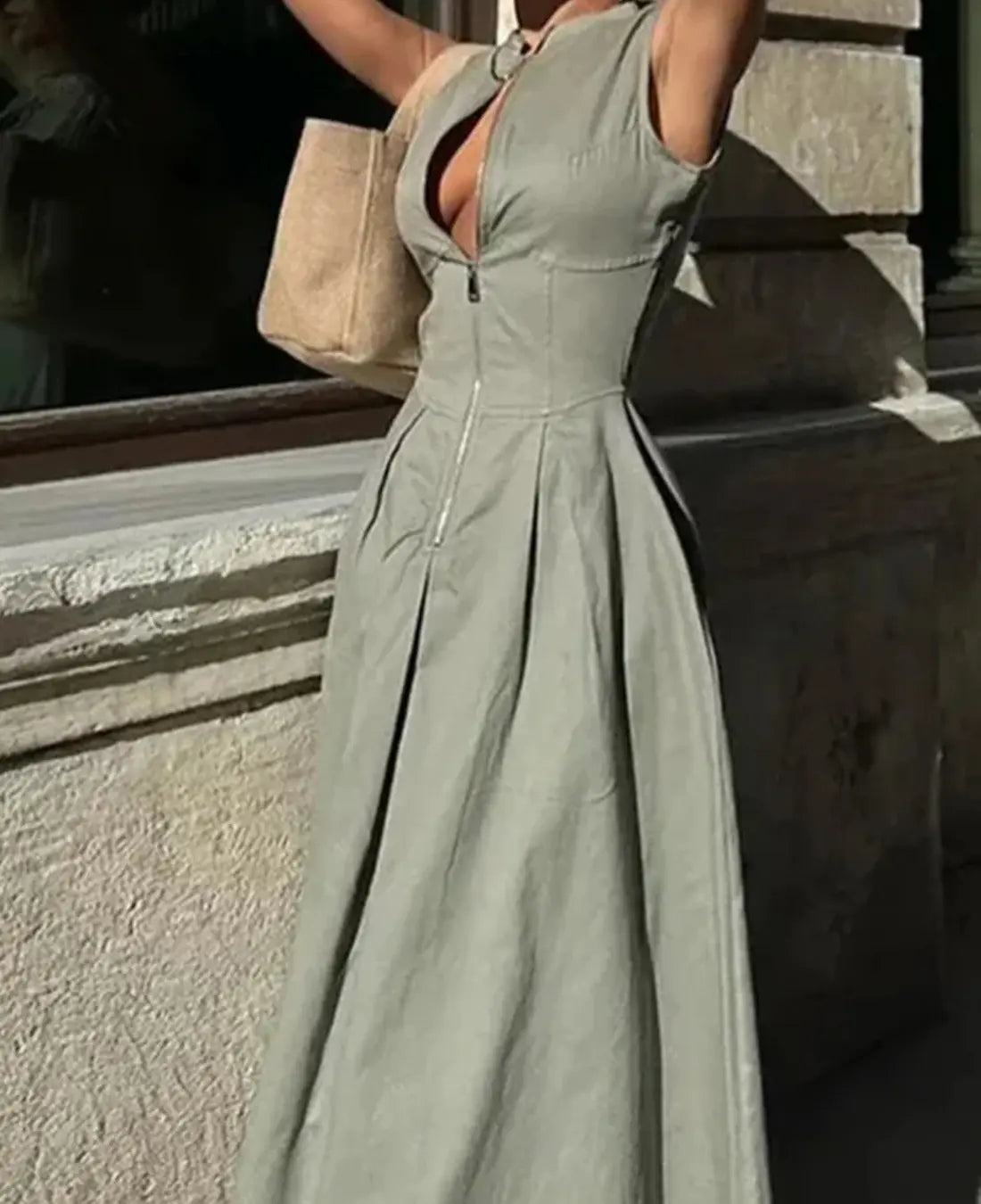 Sophie | Elegante Maxi-Jurk Mit Rits Für Sommerliche Anlässe 3