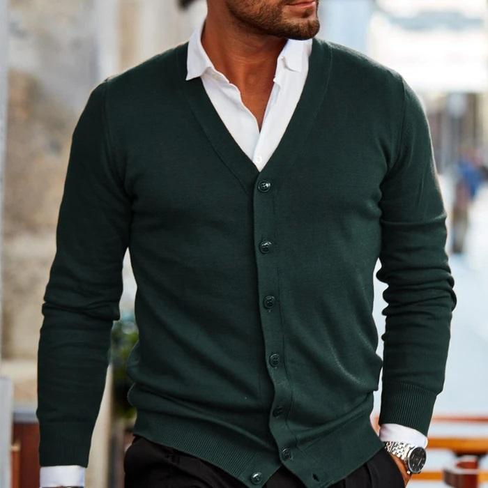 Steve's Casual Luxe Cardigan Vest für Herren – Atmungsaktives Material, Stilvoll 2