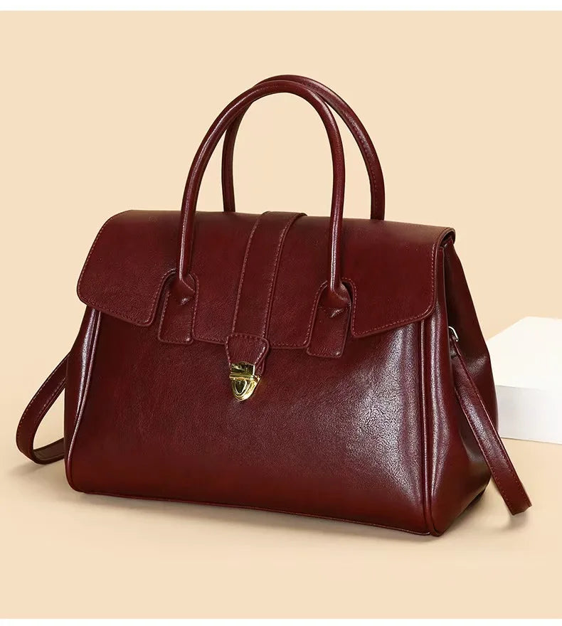 Strukturierte Bürotasche aus PU-Leder mit abnehmbaren Schulterriemen – Elegante Damen- und Herren-Bürotasche für Business-Meetings 2