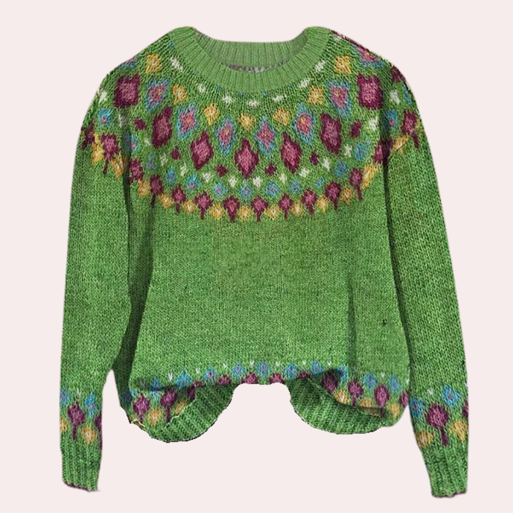 Stylischer Damenpullover – Warmer Wollpullover mit Prints, Bequem und Trendy 2