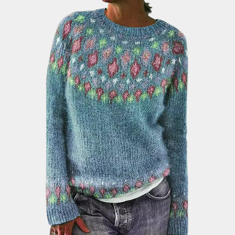 Stylischer Damenpullover – Warmer Wollpullover mit Prints, Bequem und Trendy 3