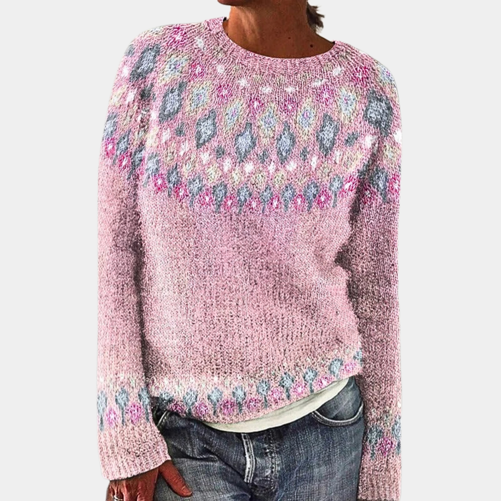 Stylischer Damenpullover – Warmer Wollpullover mit Prints, Bequem und Trendy 4