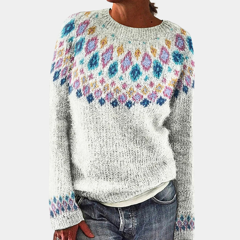 Stylischer Damenpullover – Warmer Wollpullover mit Prints, Bequem und Trendy 5